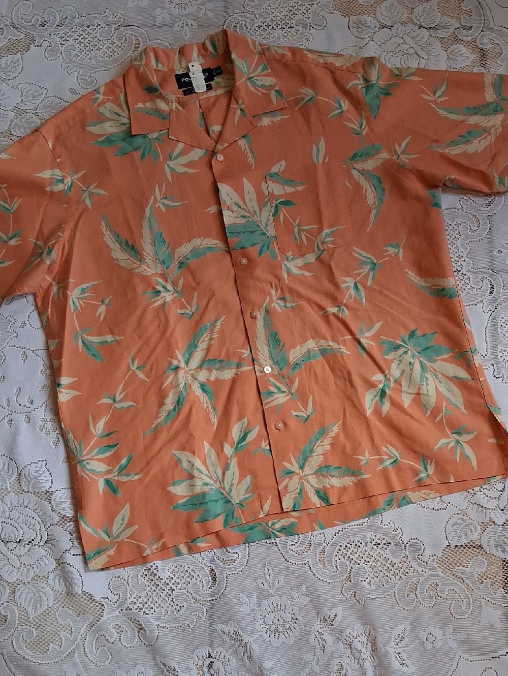 Ralph Lauren Tropical Short-Sleeve Button-Down Shirt, With Side Slits